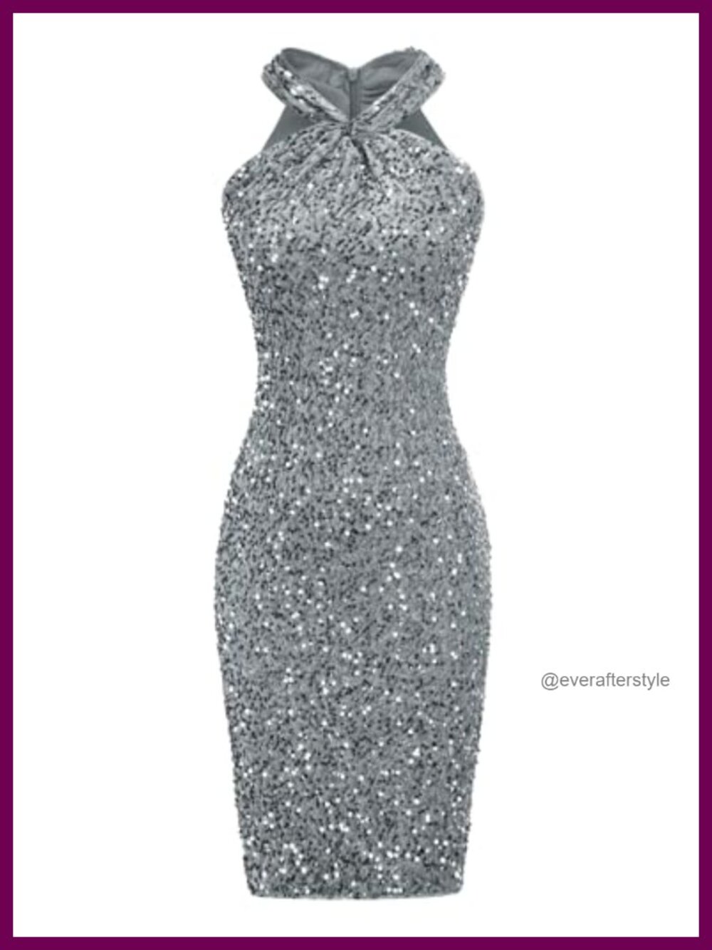 Women's Sparkly Sequin Halter Bodycon Midi Dress Sleeveless Cocktail Party